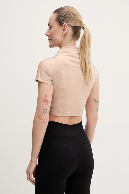 Ρούχα Μπλουζάκι adidas Originals Zip Up Crop Top JJ0916 μπεζ