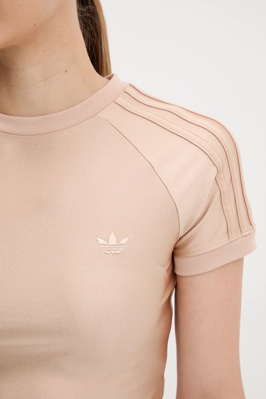Μπλουζάκι adidas Originals 3-Stripe Spandex JJ0909 μπεζ