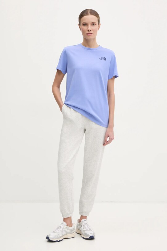 The North Face t-shirt bawełniany Box Relaxed NF0A87NK9W91 fioletowy SS25