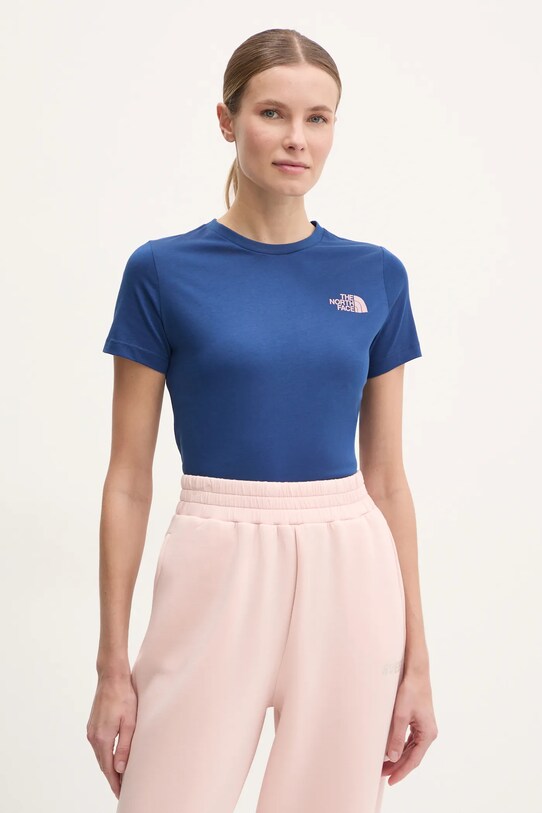 Odzież The North Face t-shirt bawełniany Redbox Slim NF0A87NMB4O1 granatowy