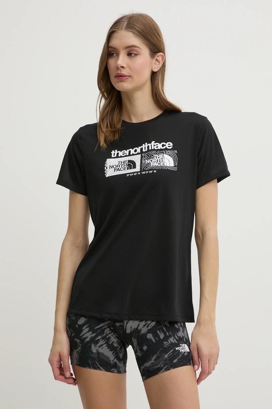 The North Face tricou sport Foundation print negru NF0A8BRZJK31