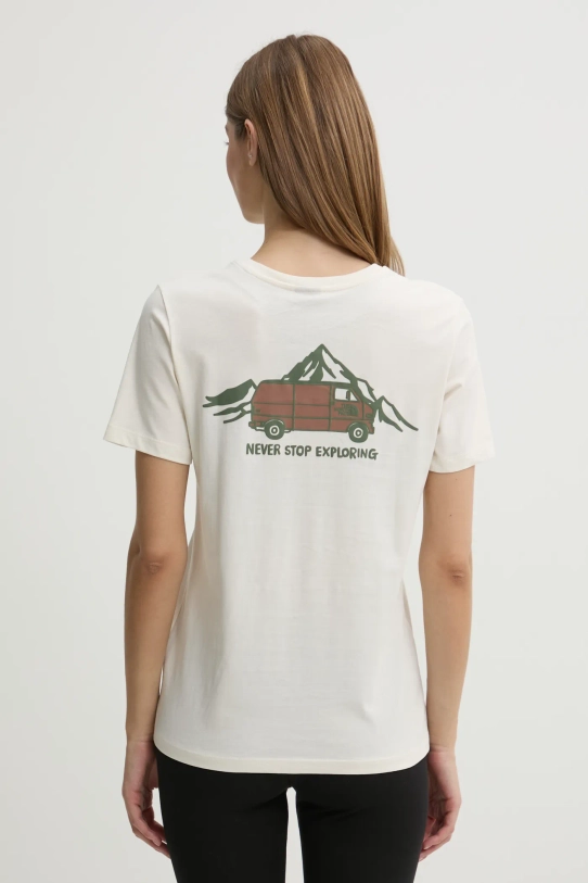 The North Face t-shirt bawełniany Outdoor Graphic nadruk beżowy NF0A8C22QLI1