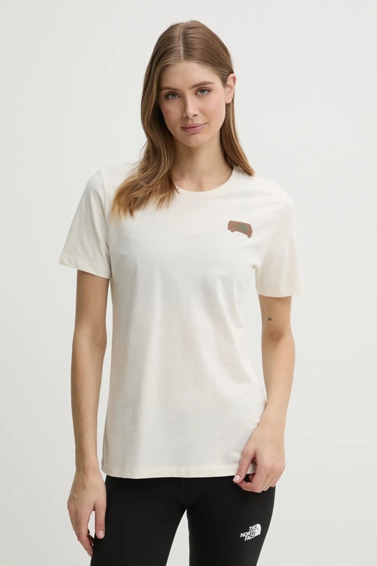 The North Face tricou din bumbac Outdoor Graphic NF0A8C22QLI1 bej SS25
