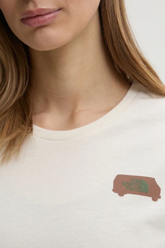 The North Face tricou din bumbac Outdoor Graphic bej NF0A8C22QLI1