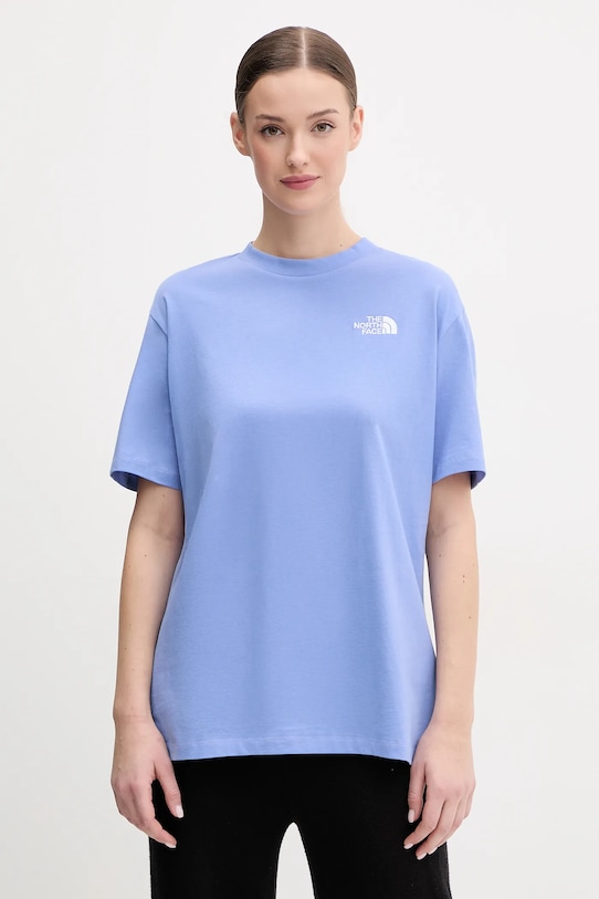 Памучна тениска The North Face Essential свободна син NF0A87NQ0YI1