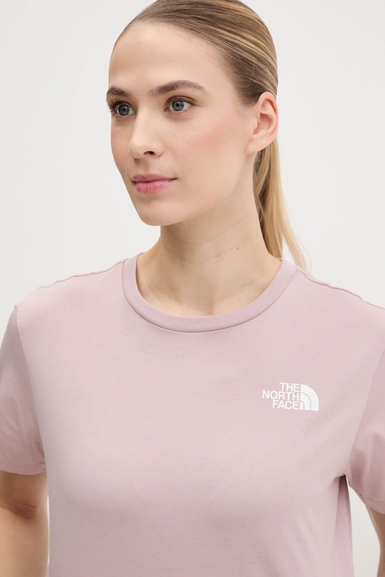 The North Face t-shirt Simple Dome Cropped Slim rosa NF0A87U40SO1