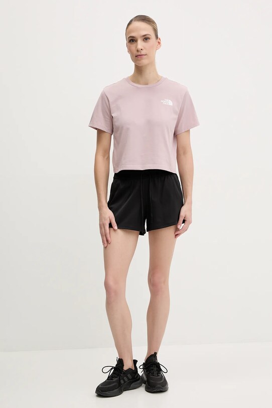 The North Face tricou Simple Dome Cropped Slim NF0A87U40SO1 portocaliu SS25