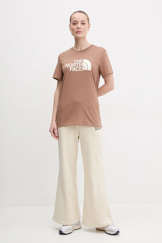 The North Face tricou Relaxed Easy NF0A8A6GAIA1 maro SS25