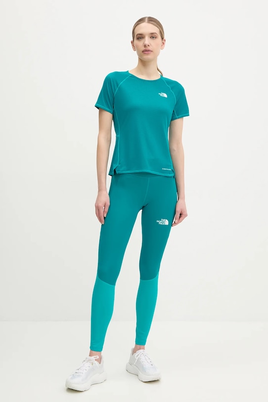 The North Face t-shirt sportowy Sunriser NF0A8BBX6GO1 turkusowy SS25