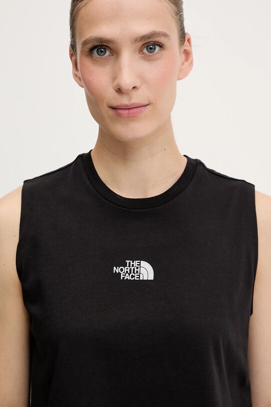 The North Face top din bumbac Never Stop Relaxed negru NF0A8C3EJK31