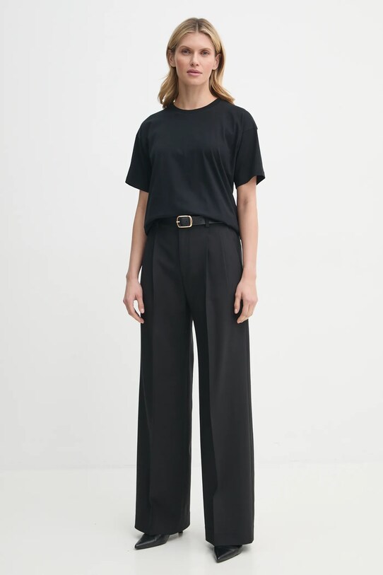 Filippa K tricou din bumbac 31287.FK negru SS25
