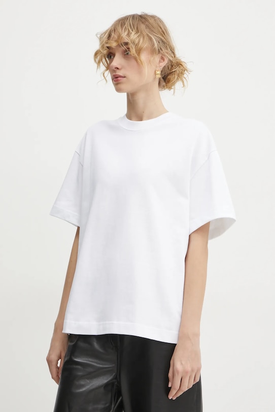 Filippa K tricou din bumbac uni alb 30648.FK
