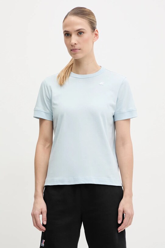 Pamučna majica K-Way bez uzorka plava K2122UW