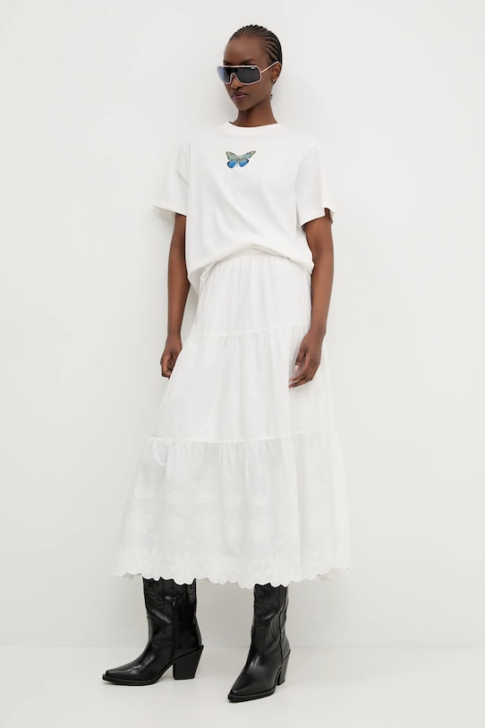 Bavlněné tričko Hugo Blue 50537239 bílá SS25