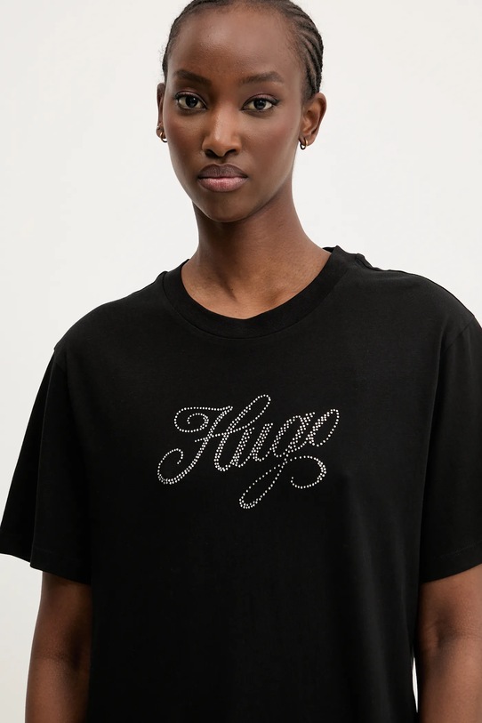 Bavlněné tričko Hugo Blue černá 50537239