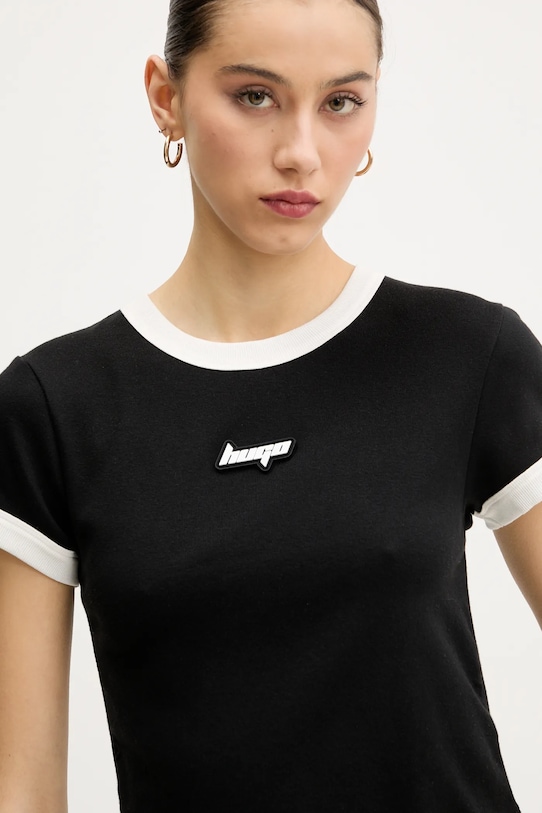 Хлопковая футболка Hugo Blue чёрный 50537476