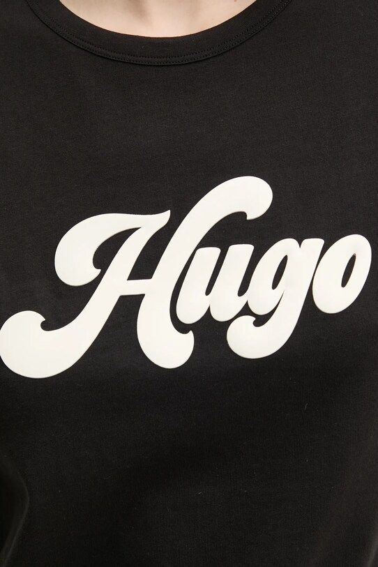 Бавовняна футболка HUGO 50539101 чорний