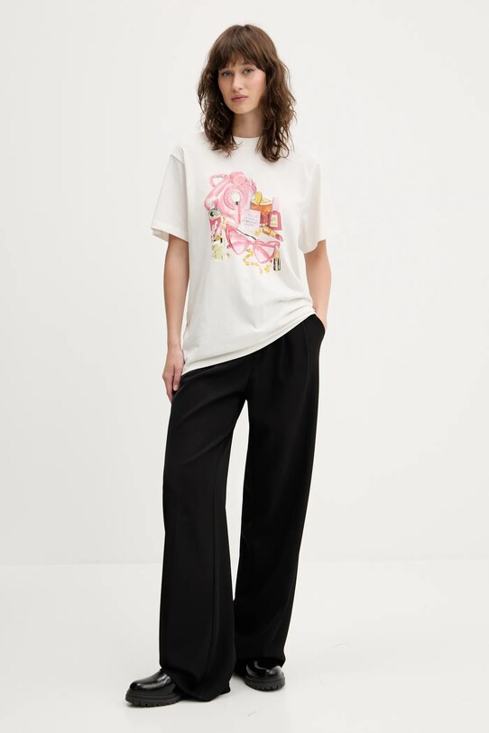 Bavlnené tričko HUGO 50539107 biela SS25