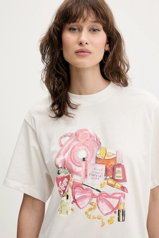 HUGO tricou din bumbac alb 50539107