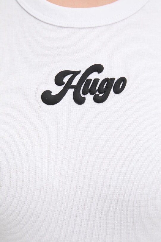 HUGO pamut póló 50539132 fehér