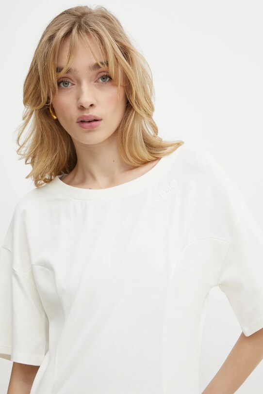 Liu Jo t-shirt beżowy TA5108.JS003