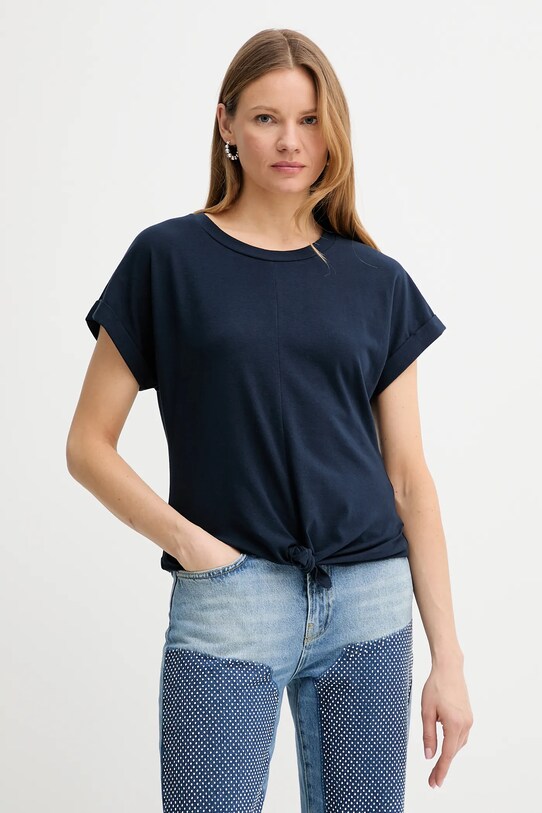 Liu Jo t-shirt tessuto elasticizzato blu navy TA5109.JS003