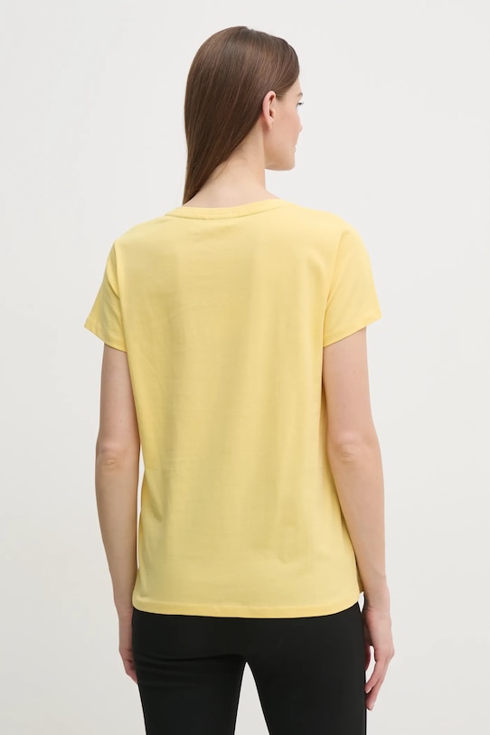 Liu Jo tricou din bumbac TA5170.JS923 galben SS25
