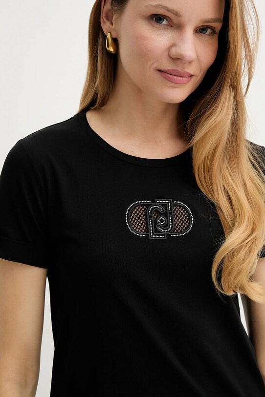 Liu Jo tricou din bumbac negru TA5180.JS923