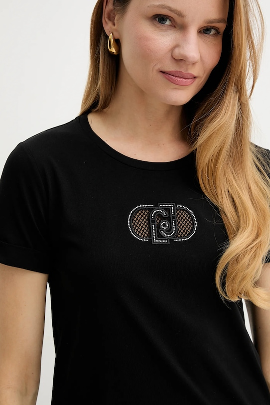 Liu Jo pamut póló fekete TA5180.JS923