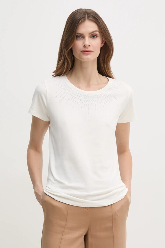 Liu Jo t-shirt regular beżowy TA5214.JS003