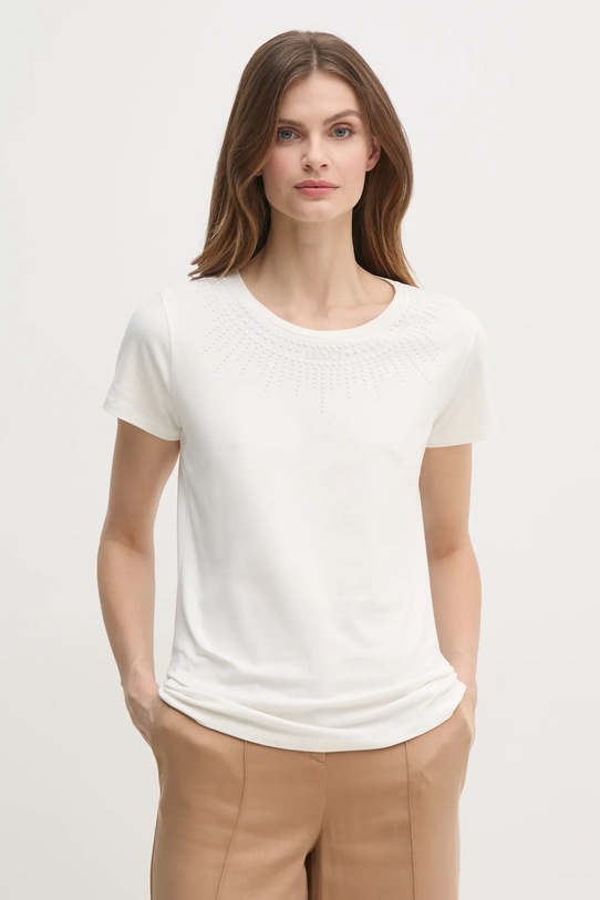 Liu Jo t-shirt regular beżowy TA5214.JS003