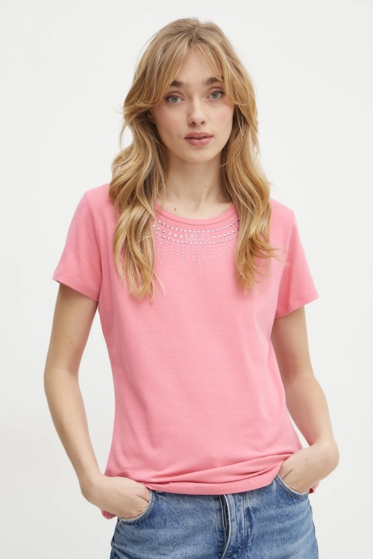 Liu Jo tricou imprimeu roz TA5214.JS003