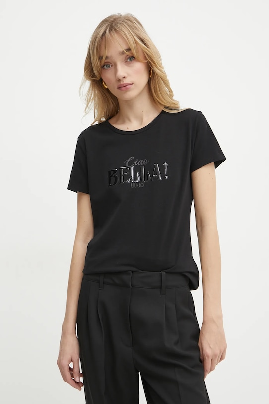 Liu Jo tricou imprimeu negru TA5214.JS003