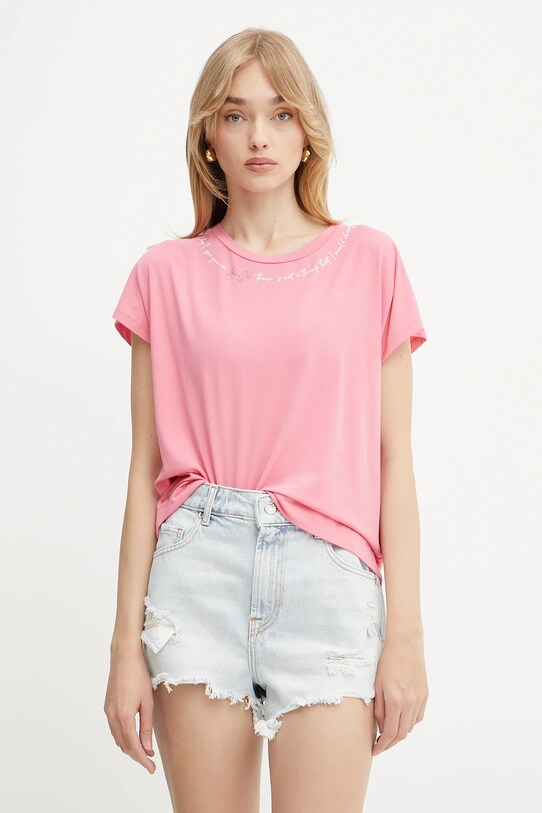 Liu Jo t-shirt sovrastampa rosa TA5268.JS005
