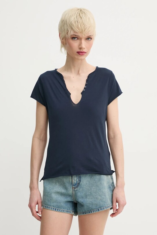 Odzież ZADIG&VOLTAIRE t-shirt bawełniany JWTN02632.404 granatowy