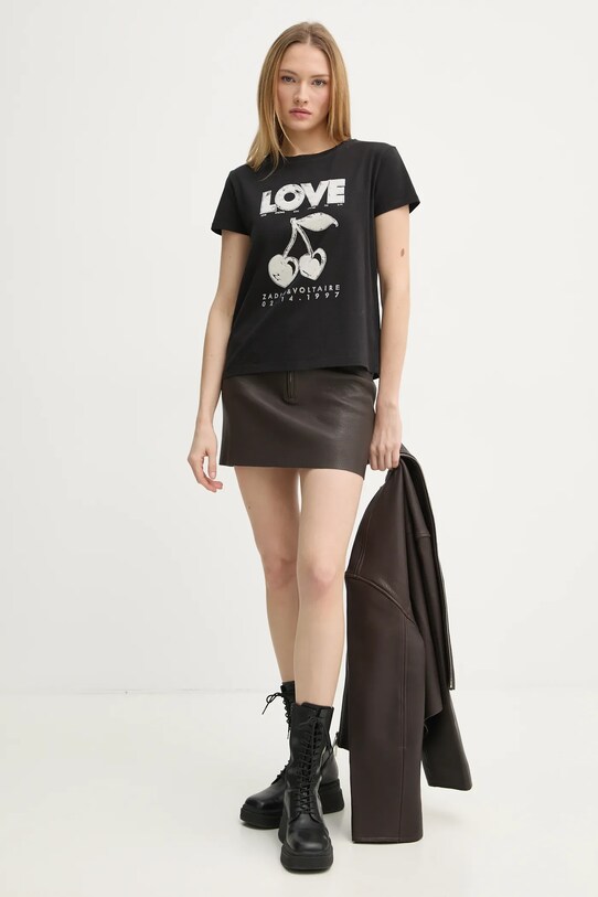 Бавовняна футболка ZADIG&VOLTAIRE JWTS02684.11 чорний SS25