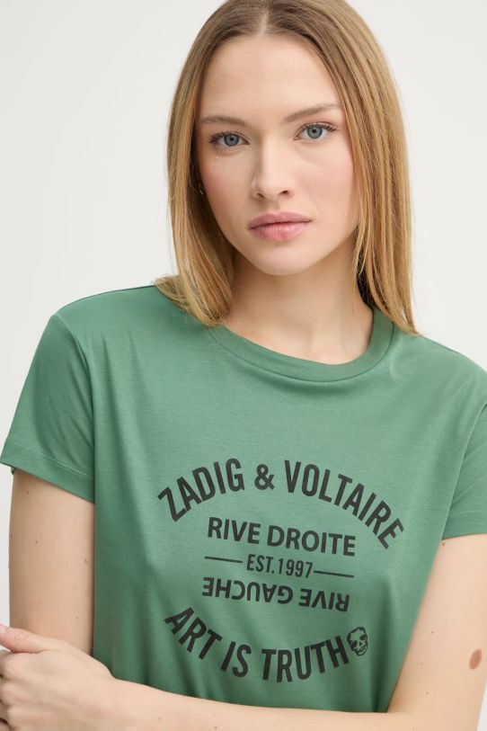 Bavlnené tričko ZADIG&VOLTAIRE zelená JWTS02769.330