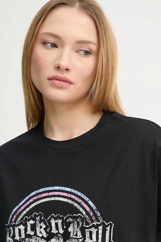 ZADIG&VOLTAIRE pamut póló fekete JWTS02778.11