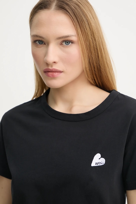 Bavlněné tričko ZADIG&VOLTAIRE černá JWTS02781.11