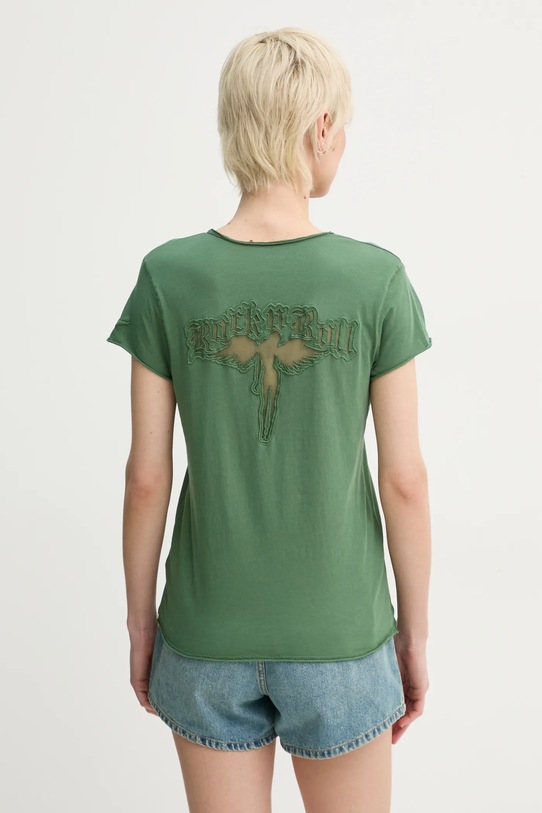 Bavlněné tričko ZADIG&VOLTAIRE nášivka zelená JWTS02786.330