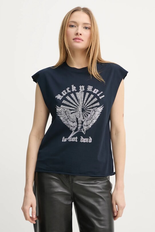 ZADIG&VOLTAIRE tricou din bumbac imprimeu bleumarin JWTT01265.404