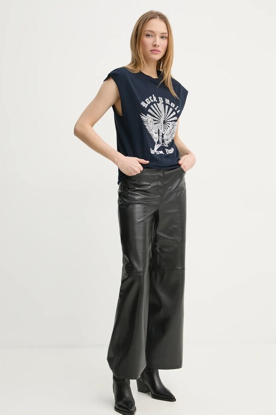 ZADIG&VOLTAIRE tricou din bumbac JWTT01265.404 bleumarin SS25