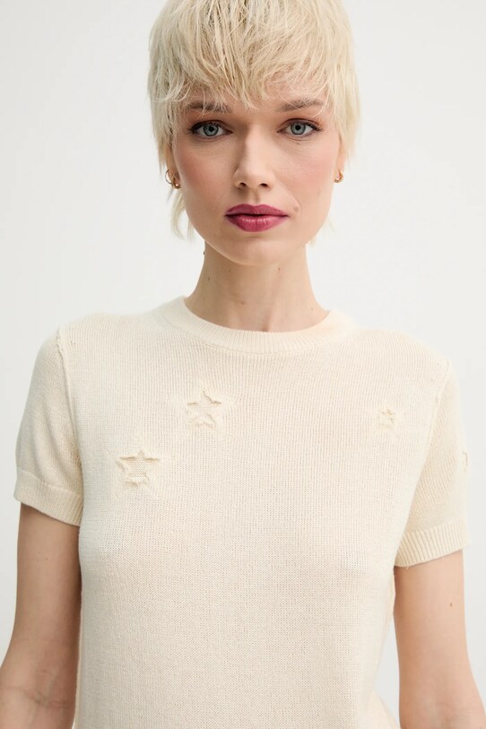 ZADIG&VOLTAIRE sweter z domieszką jedwabiu beżowy KWSW02691.102