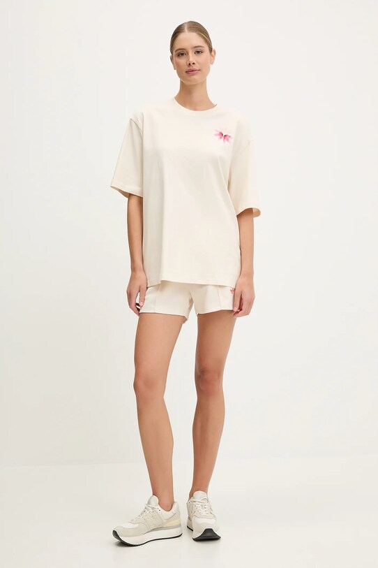 Бавовняна футболка adidas Originals GFX Tee KC0678 бежевий SS25
