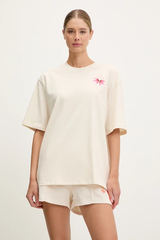 Одяг Бавовняна футболка adidas Originals GFX Tee KC0678 бежевий