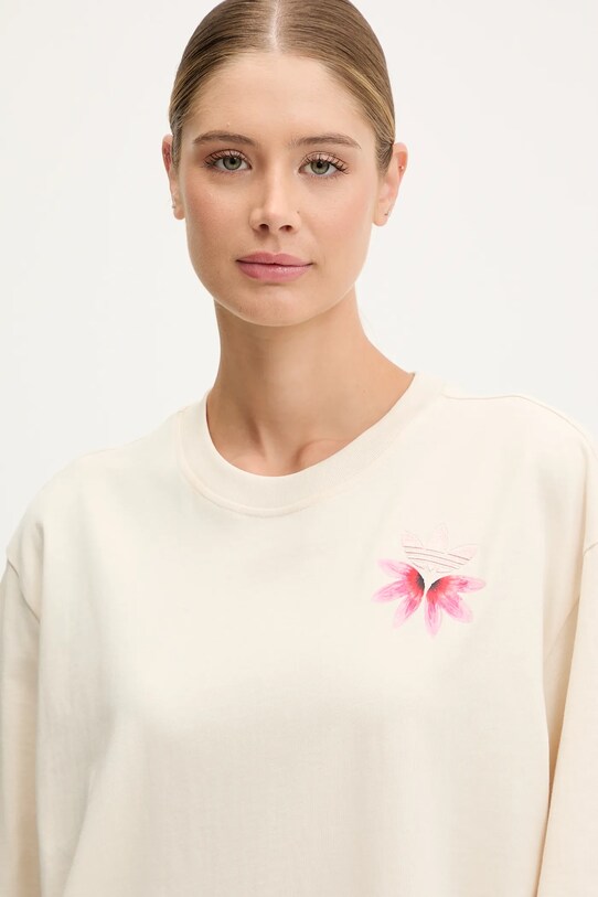 Бавовняна футболка adidas Originals GFX Tee бежевий KC0678