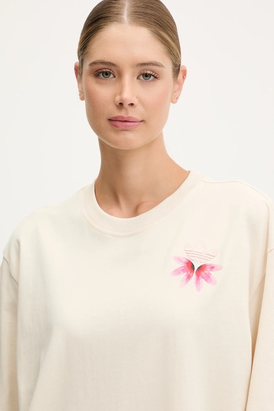 adidas Originals tricou din bumbac GFX Tee bej KC0678