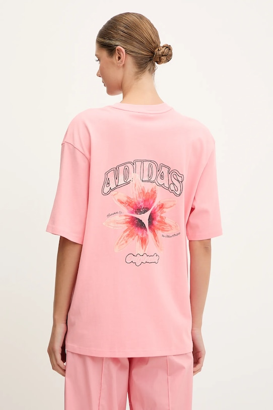Одежда Хлопковая футболка adidas Originals GFX Tee KC0679 розовый