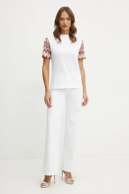 Missoni t-shirt DS25SL01.BJ00N7 biały SS25