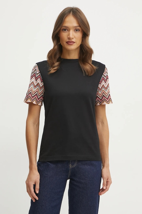 Missoni tricou cu modele negru DS25SL01.BJ00N7
